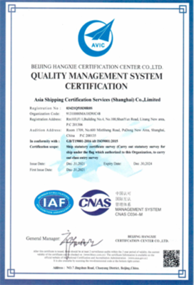 ISO 9001:2015 Quality Management
System Certificate ISO 9001:2015 Quality Management
System Certificate